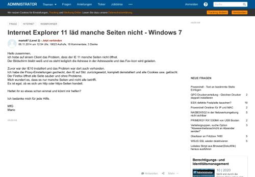 
                            10. Internet Explorer 11 läd manche Seiten nicht Windows 7 ...
