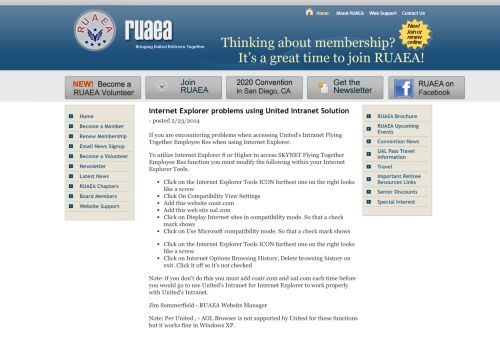 
                            8. Internet Explorer problems using United Intranet Solution - RUAEA