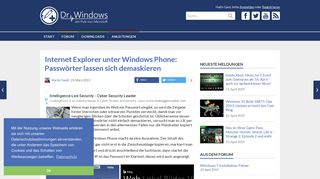 
                            9. Internet Explorer unter Windows Phone: Passwörter lassen sich ...