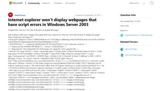 
                            2. Internet explorer won't display webpages that have script errors ...