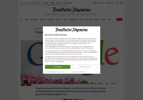 
                            13. Internet: Google verbündet sich mit MySpace - Netzwirtschaft - FAZ