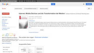 
                            11. Internet, Mobile Devices und die Transformation der Medien: ...