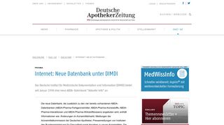 
                            9. Internet: Neue Datenbank unter DIMDI - Deutsche Apotheker Zeitung