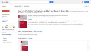 
                            9. Internet of Vehicles. Technologies and Services Towards ...