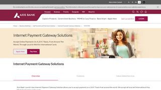 
                            5. Internet Payment Gateway Solutions - Features - Axis Bank