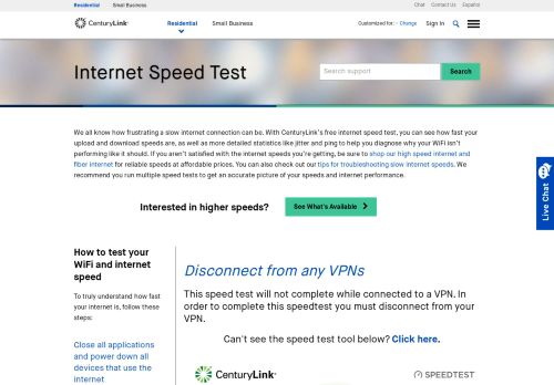 
                            11. Internet Speed Test | CenturyLink