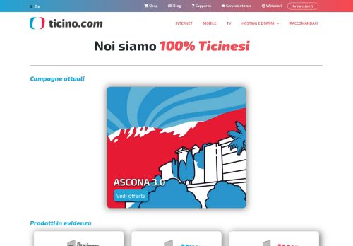 
                            1. Internet, Telefon, TV, webhosting und domain | ticino.com