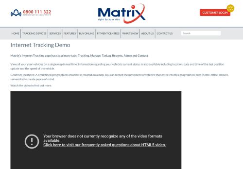 
                            3. Internet Tracking Demo | Matrix Vehicle Tracking