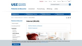 
                            8. Internet (WLAN) – UniversitätsSpital Zürich