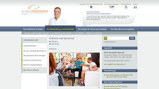 
                            3. Internetauftritt der Klinik Herzoghöhe Bayreuth - Cafeteria und ...