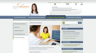 
                            1. Internetauftritt der Klinik Herzoghöhe Bayreuth - Patientenaufnahme ...