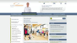 
                            13. Internetauftritt der Klinik Herzoghöhe Bayreuth - Physiotherapie