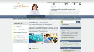 
                            4. Internetauftritt der Klinik Herzoghöhe Bayreuth - Therapeutische ...