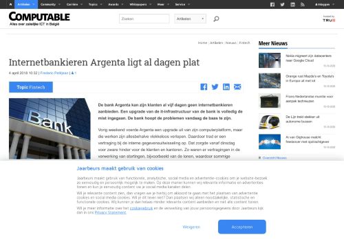 
                            12. Internetbankieren Argenta ligt al dagen plat | Computable.be