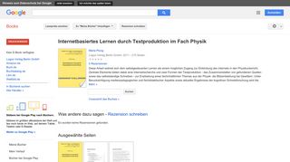 
                            11. Internetbasiertes Lernen durch Textproduktion im Fach Physik