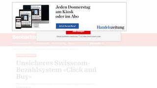 
                            3. Interneteinkäufe: Unsicheres Swisscom-Bezahlsystem «Click and Buy