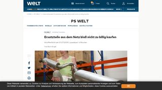 
                            3. Internethandel: Ersatzteile aus dem Netz bloß nicht zu billig kaufen ...