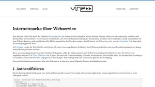 
                            8. Internetmarke über Webservice | vinett