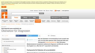 
                            4. Internetportal www.washabich.de - Übersetzer für Diagnosen - Stiftung ...