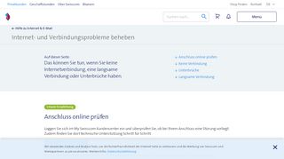 
                            9. Internet/Verbindungsprobleme - Hilfe | Swisscom