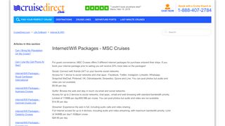 
                            4. Internet/Wifi Packages - MSC Cruises – CruiseDirect.com