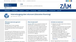 
                            8. Internetzugang über eduroam (Education Roaming)