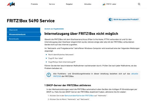 
                            6. Internetzugang über FRITZ!Box nicht möglich | FRITZ!Box 5490 | AVM ...