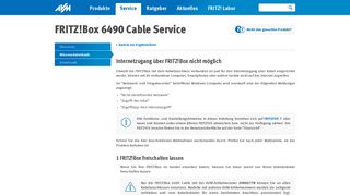 
                            1. Internetzugang über FRITZ!Box nicht möglich | FRITZ!Box 6490 Cable ...