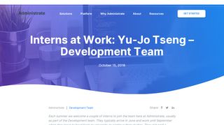 
                            12. Interns at Work: Yu-Jo Tseng – Development Team - ...