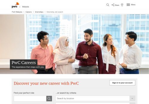 
                            4. Internship Job search - PwC