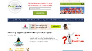 
                            11. Internship Opportunity At Ray Nkonyeni Municipality | Careers Portal