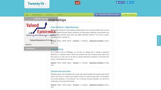 
                            11. Internships - Valued Epistemics Pvt Ltd | Twenty19
