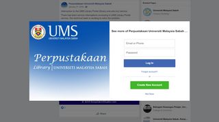 
                            6. Interruption to the UMS Library Portal... - Perpustakaan Universiti ...