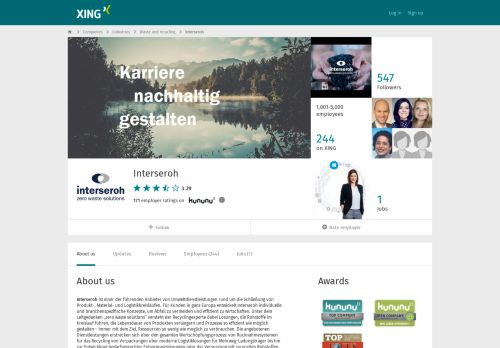 
                            10. Interseroh als Arbeitgeber | XING Unternehmen