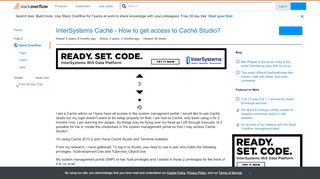 
                            8. InterSystems Caché - How to get access to Caché Studio? - Stack ...