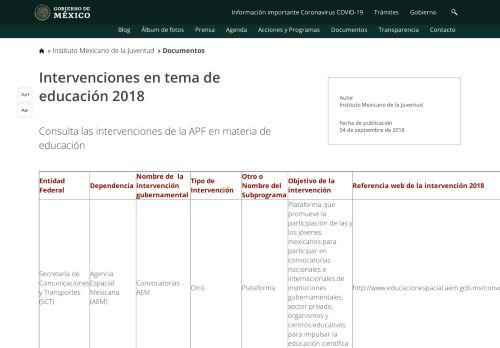
                            8. Intervenciones en tema de educación 2018 | Instituto Mexicano de la ...