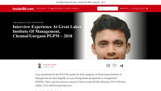 
                            10. Interview Experience At Great Lakes Institute Of Management ...
