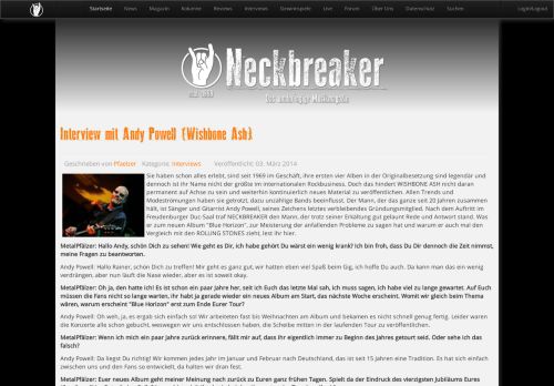 
                            4. Interview mit Andy Powell (Wishbone Ash) - Neckbreaker