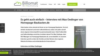 
                            10. Interview mit Max Oedinger von Homepage-Baukasten.de - Billomat