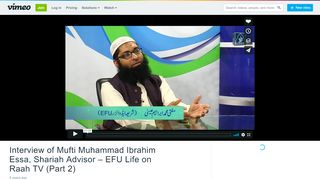 
                            10. Interview of Mufti Muhammad Ibrahim Essa, Shariah Advisor – EFU ...