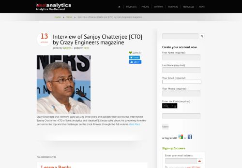 
                            12. Interview of Sanjoy Chatterjee [CTO] by Crazy Engineers magazine ...