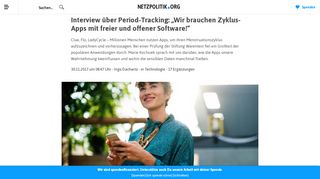 
                            10. Interview über Period-Tracking: „Wir brauchen Zyklus-Apps mit freier ...