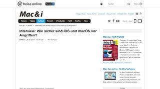 
                            6. Interview: Wie sicher sind iOS und macOS vor Angriffen? | Mac & i