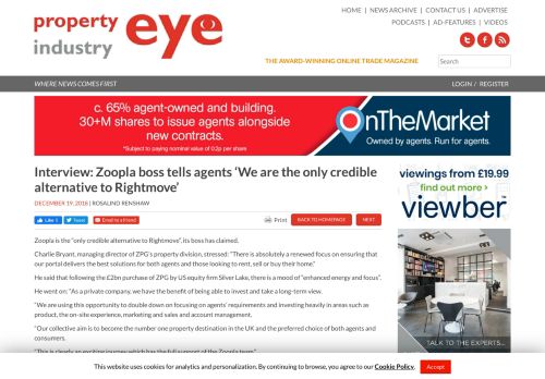 
                            11. Interview: Zoopla boss tells agents 'We are the only credible ...