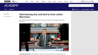 
                            6. Interviewing dos and don'ts from Julian Worricker - BBC Academy