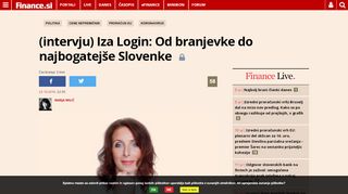 
                            6. (intervju) Iza Login: Od branjevke do najbogatejše Slovenke - Finance