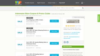 
                            9. Interweave Store Coupon, Promo Codes February, 2019 - Coupons.com