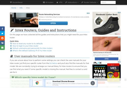 
                            7. Intex Reset Instructions, Manuals and Default ... - Router-Reset.com