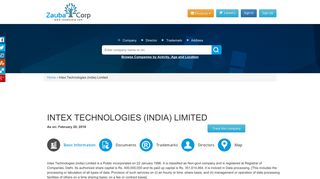 
                            10. INTEX TECHNOLOGIES (INDIA) LIMITED - Company, directors and ...