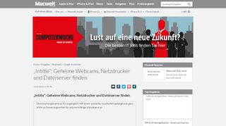 
                            5. „Intitle“: Geheime Webcams, Netzdrucker und Dateiserver ... - Macwelt